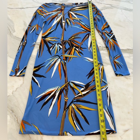 EMILIO PUCCI BLUE MULTI BAMBOO DRESS MODEL 71RL51 SIZE IT 40 / US 6 NWOTS! - Picture 12 of 17